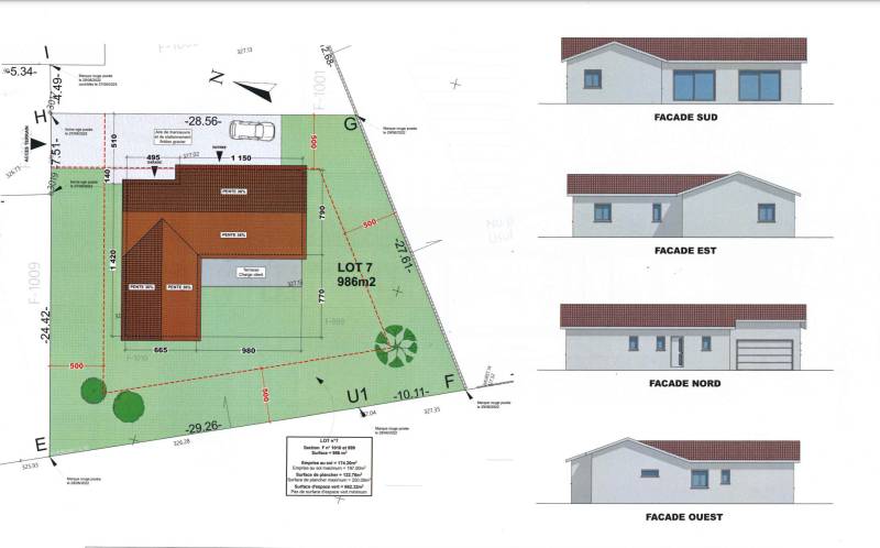 LOT 7 projet de construction Terrain + maison de plain pied à Diémoz