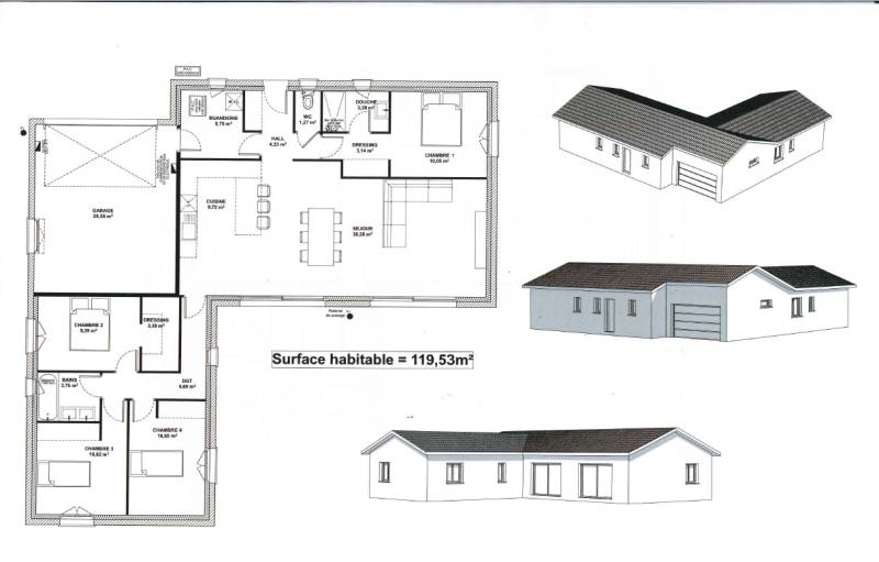 LOT 7 projet de construction Terrain + maison de plain pied à Diémoz