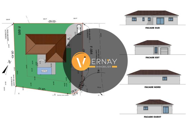 LOT 5 Projet de construction Terrain + maison de plain pied à Diémoz