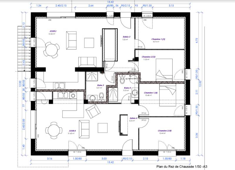 Plateau à aménager en RDC avec jardin à Oytier Saint Oblas