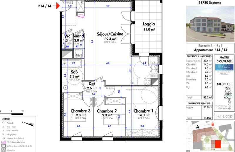 Appartement T4 82.2 m² - Septème - Terrasse + Garage double
